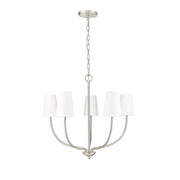 Millennium Lighting Kandor 5Lt Chandelier, Nickel/White Fabric - 29905-BN