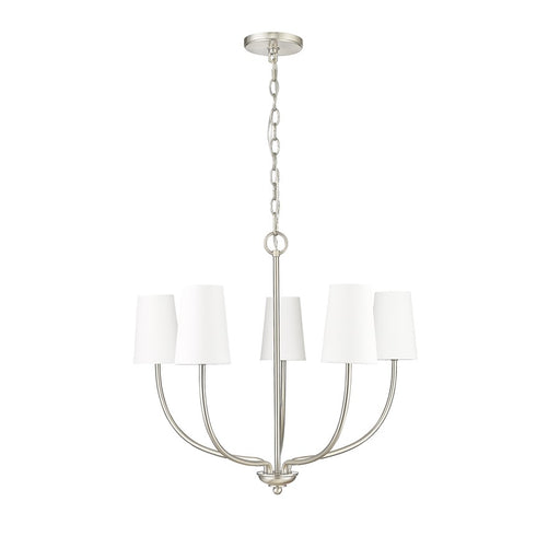 Millennium Lighting Kandor 5Lt Chandelier, Nickel/White Fabric - 29905-BN