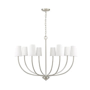 Millennium Lighting Kandor 8Lt Chandelier, Nickel/White Fabric - 29908-BN