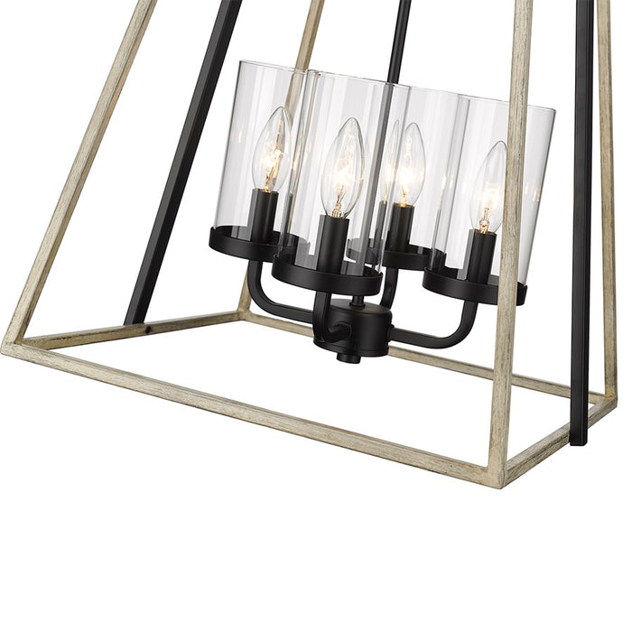 Millennium Lighting Bonnie 4Lt Pendant, Black/Grey Wood
