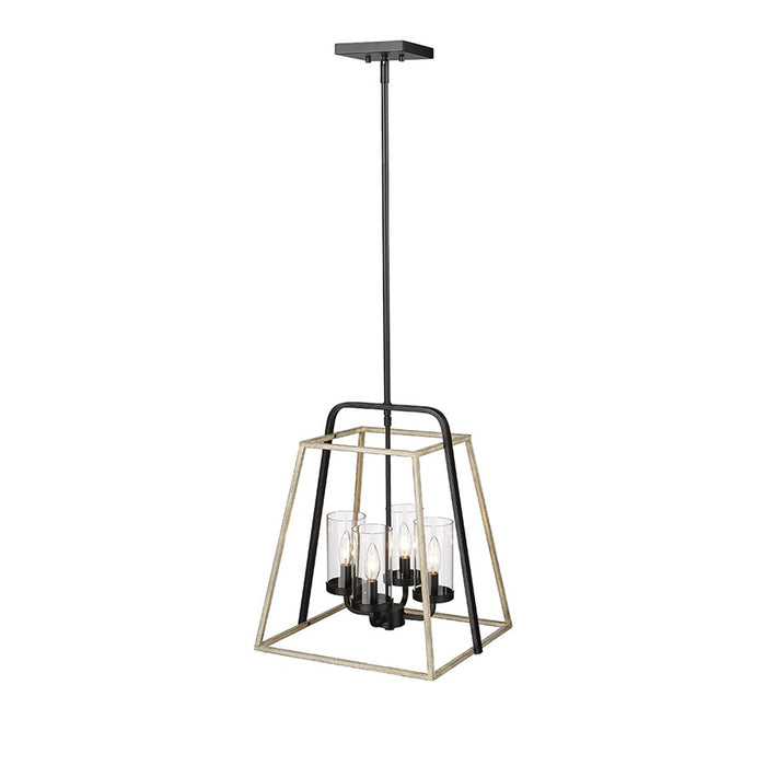 Millennium Lighting Bonnie 4Lt Pendant, Black/Grey Wood