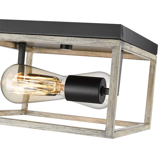 Millennium Lighting Bonnie 2Lt Flush Mount, Matte Black/Grey Wood