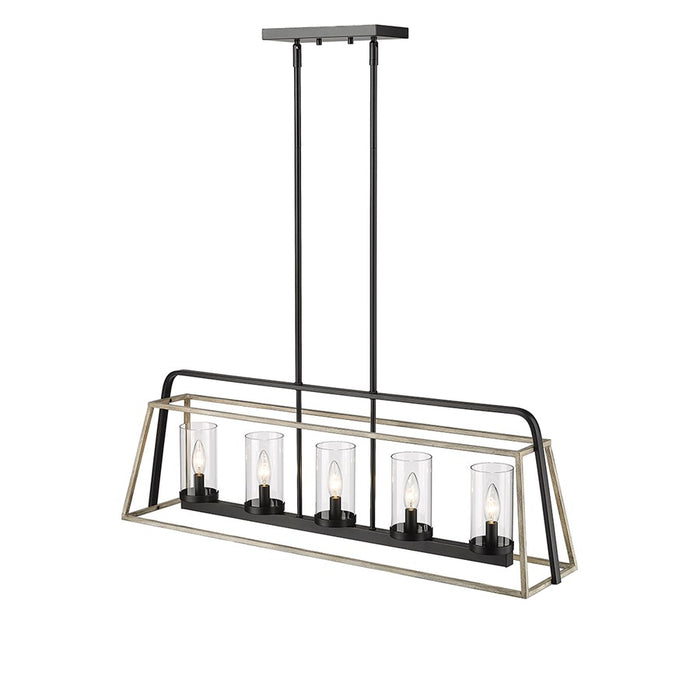 Millennium Lighting Bonnie 5Lt Chandelier, Black/Grey Wood - 3015-MB-GW