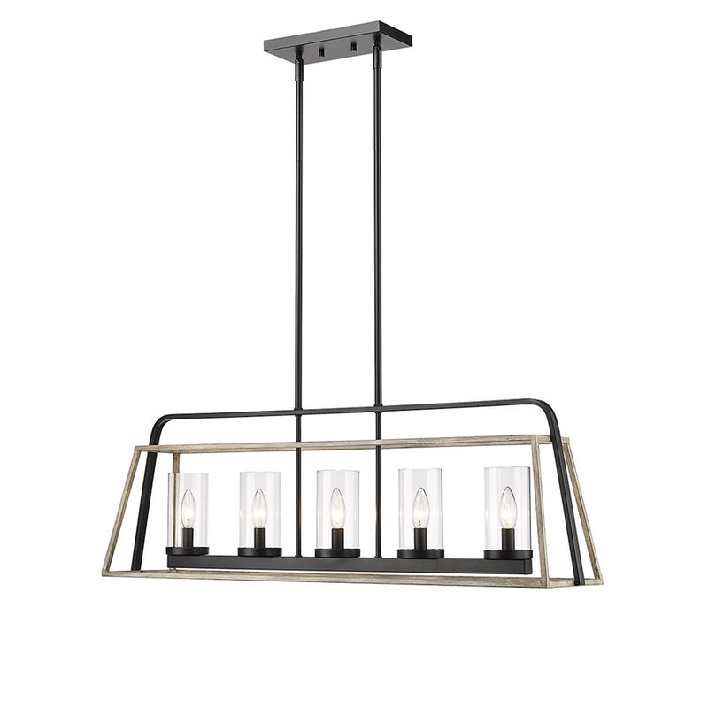 Millennium Lighting Bonnie 5Lt Chandelier, Black/Grey Wood