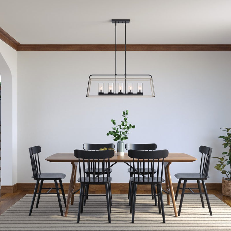 Millennium Lighting Bonnie 5Lt Chandelier, Black/Grey Wood