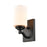 Millennium 1 Light 9" Wall Sconce, Matte Black/Etched White