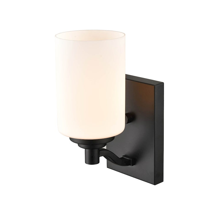 Millennium 1 Light 9" Wall Sconce, Matte Black/Etched White