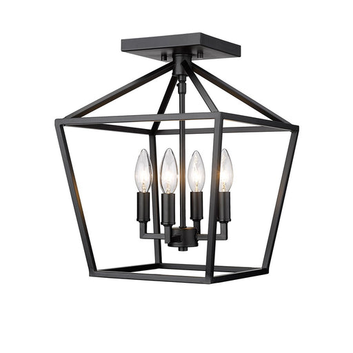 Millennium Lighting Corona 4Lt Semi-Flush Mount, Black