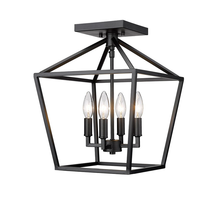 Millennium Lighting Corona 4Lt Semi-Flush Mount, Black