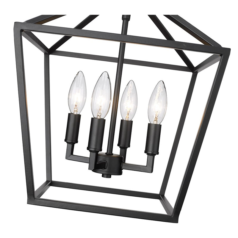 Millennium Lighting Corona 4Lt Semi-Flush Mount, Black