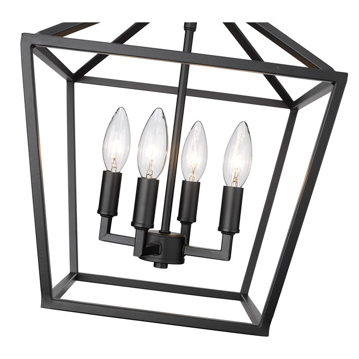 Millennium Lighting Corona 4Lt Semi-Flush Mount, Black