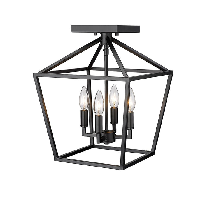 Millennium Lighting Corona 4Lt Semi-Flush Mount, Black