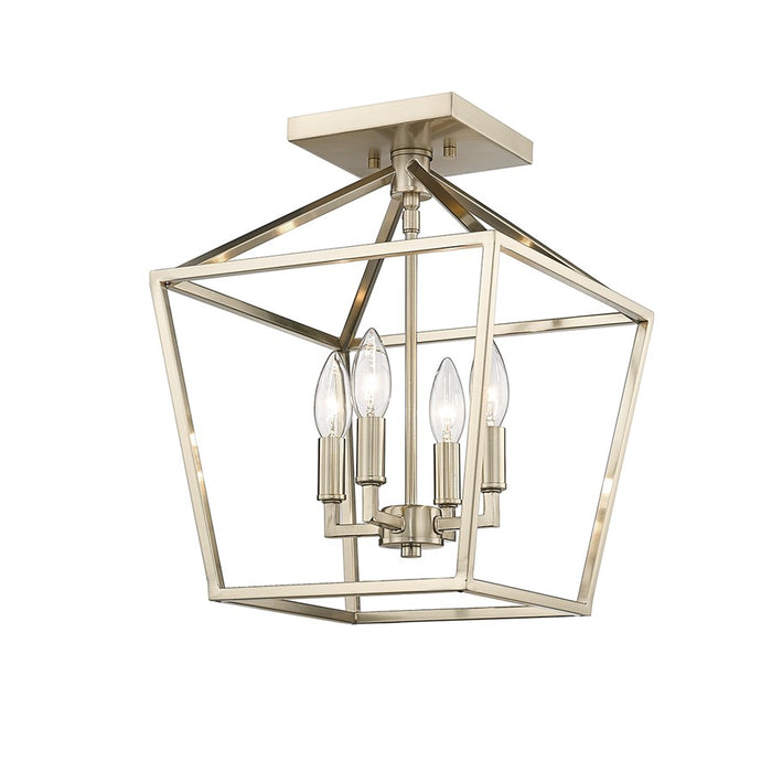 Millennium Lighting Corona 4Lt Semi-Flush Mount, Modern Gold