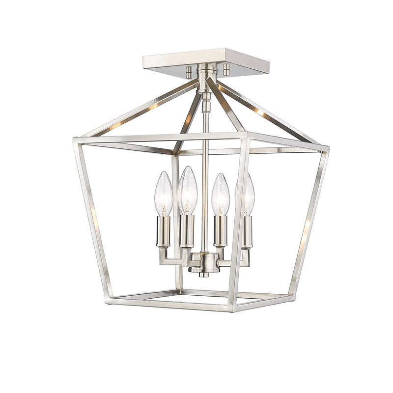 Millennium Lighting Corona 4Lt Semi-Flush Mount, Satin Nickel