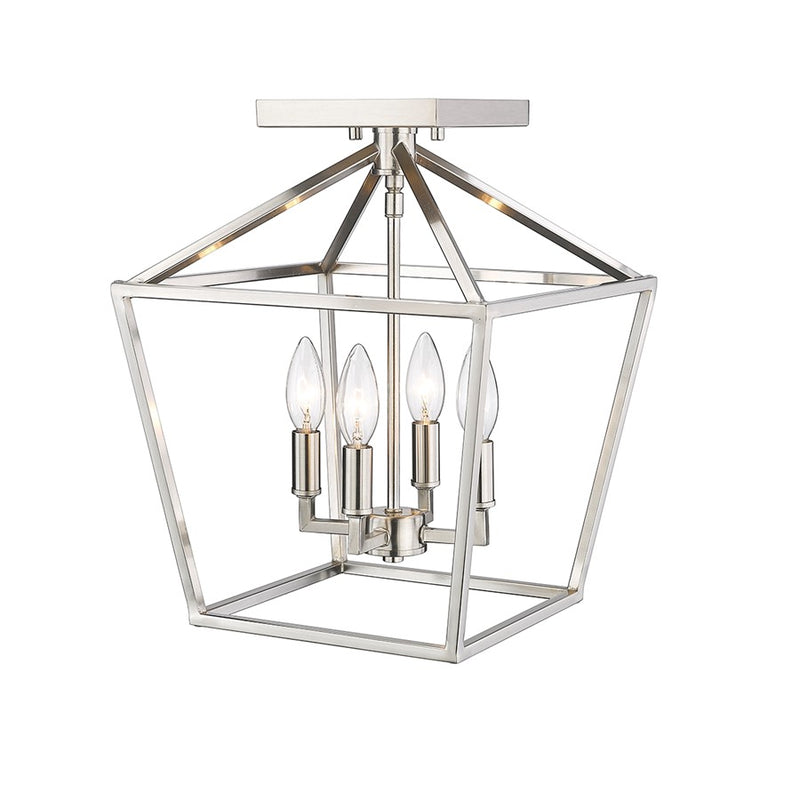 Millennium Lighting Corona 4Lt Semi-Flush Mount, Satin Nickel