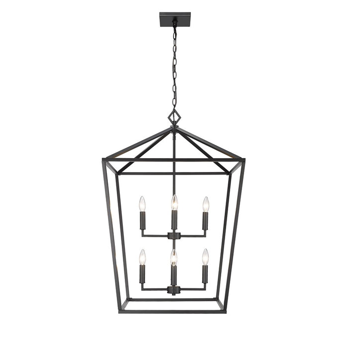 Millennium Lighting Corona 8Lt Pendant, Black - 3335-MB
