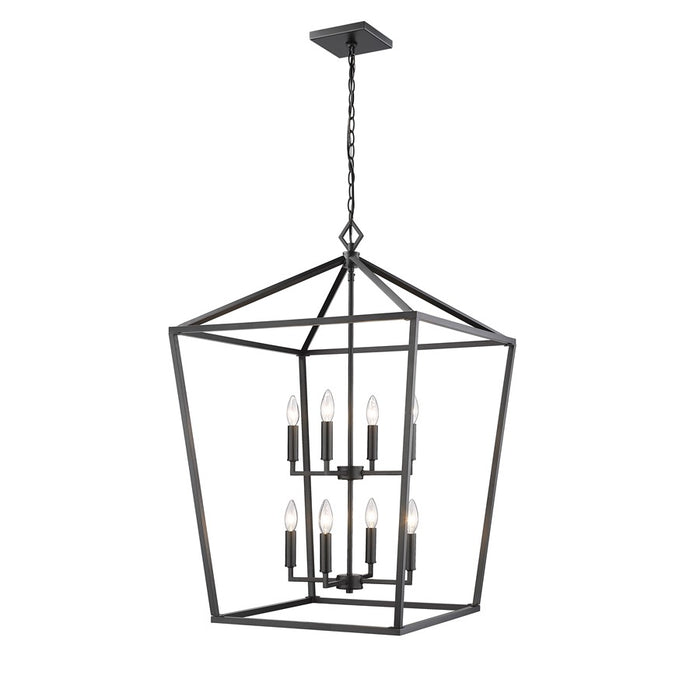 Millennium Lighting Corona 8Lt Pendant, Black