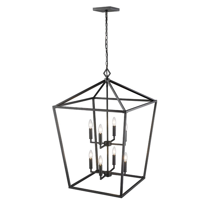 Millennium Lighting Corona 8Lt Pendant, Black