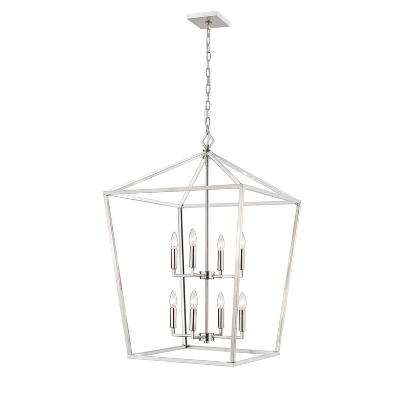 Millennium Lighting Corona 8Lt Pendant, Satin Nickel