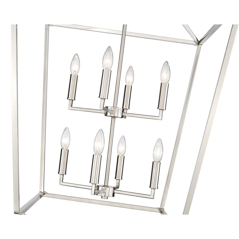 Millennium Lighting Corona 8Lt Pendant, Satin Nickel