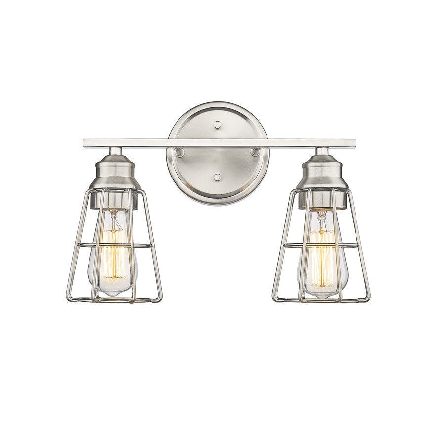 Millennium Lighting 2 Light Bathroom Vanity Light, Brushed Nickel - 3382-BN