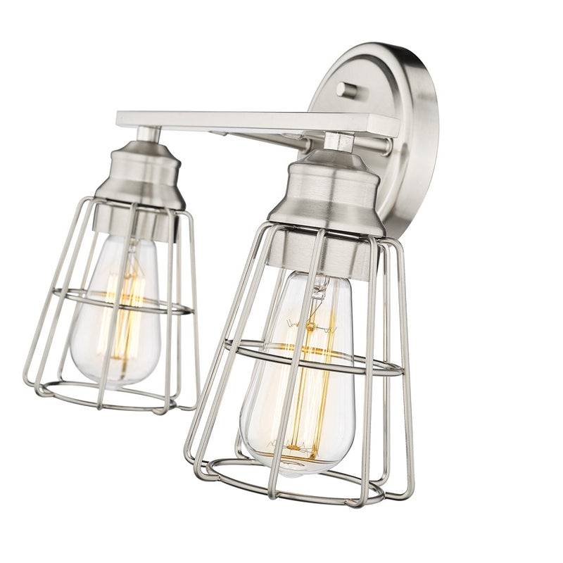 Millennium Lighting 2 Light Bathroom Vanity Light, Brushed Nickel
