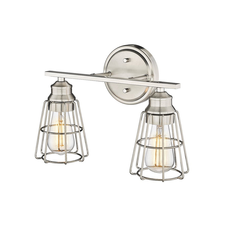 Millennium Lighting 2 Light Bathroom Vanity Light, Brushed Nickel