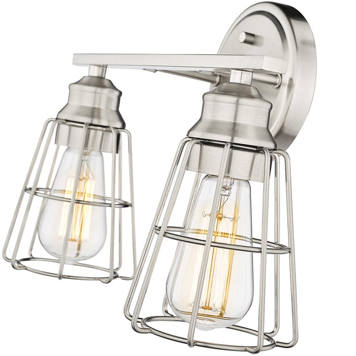 Millennium Lighting 2 Light Bathroom Vanity Light, Brushed Nickel