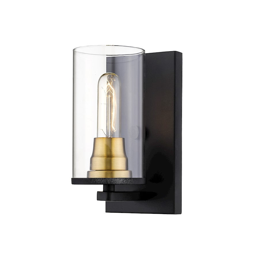 Millennium Burbank 1 Light 9" Wall Sconce, Black/Bronze