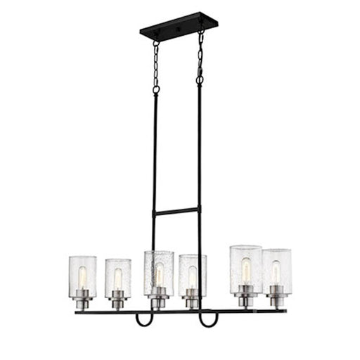 Millennium Clifton 6 Light 59" Island, Matte Black/Brushed Nickel