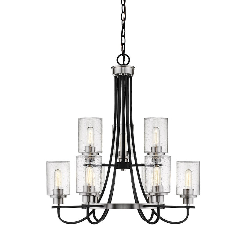 Millennium Clifton 9 Light 31.5" Chandelier, Black/Nickel