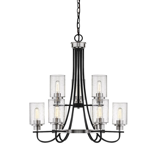 Millennium Clifton 9 Light 31.5" Chandelier, Black/Nickel
