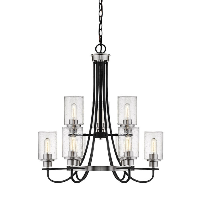 Millennium Clifton 9 Light 31.5" Chandelier, Black/Nickel