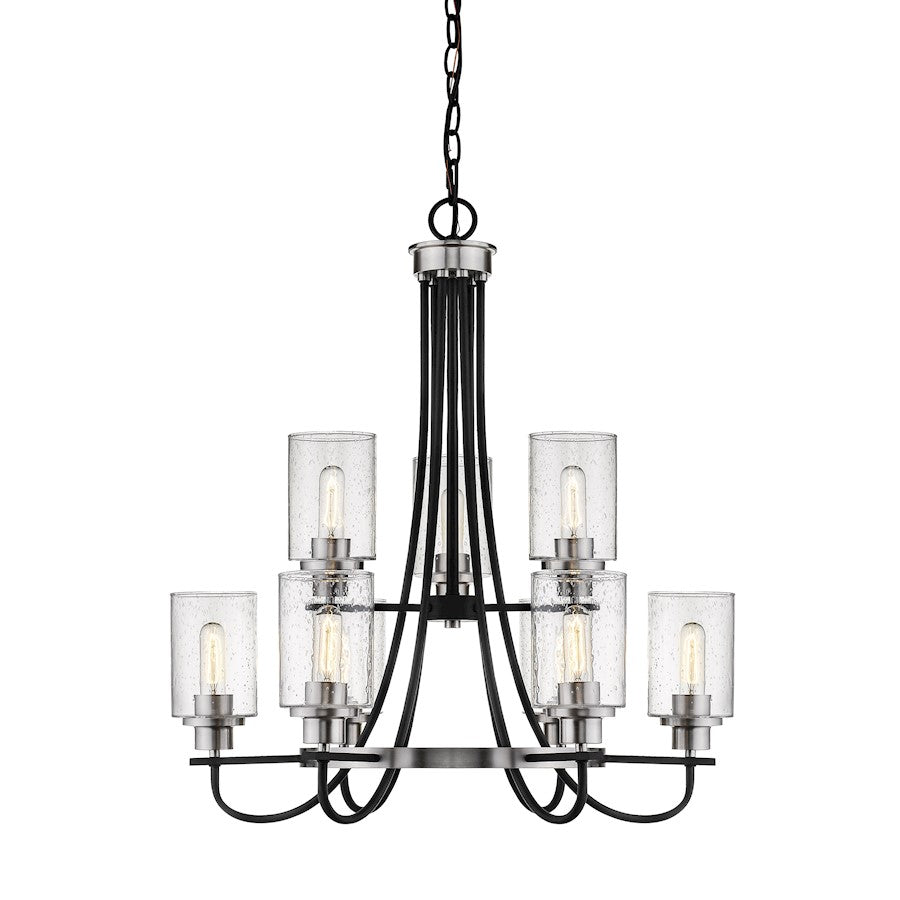 Millennium Clifton 9 Light 31.5" Chandelier, Black/Nickel