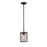 Millennium Mesa 1 Light 44.5" Mini-Pendant, Matte Black/Wood Grain