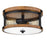 Millennium Mesa 2 Light 5" Flush Mount, Matte Black/Wood Grain