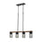 Millennium Mesa 4 Light 58" Island, Matte Black/Wood Grain