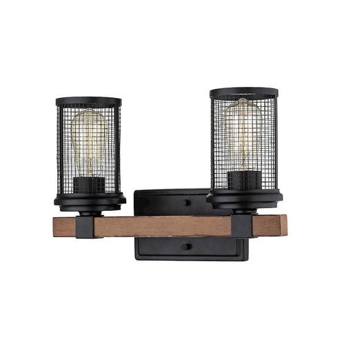 Millennium Mesa Vanity, Matte Black/Wood Grain