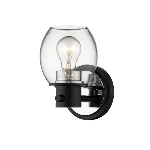 Millennium 1 Light 7.5" Wall Sconce, Matte Black/Polished Nickel