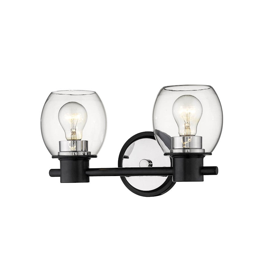 Millennium 2 Light 7.5" Vanity, Matte Black/Polished Nickel