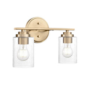 Millennium Lighting Moven 2Lt 14" Vanity, Modern Gold/Clear Seeded - 3682-MG