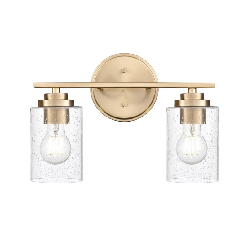Millennium Lighting Moven 2Lt 14" Vanity, Modern Gold/Clear Seeded