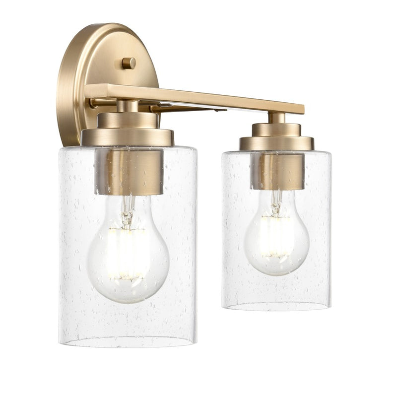 Millennium Lighting Moven 2Lt 14" Vanity, Modern Gold/Clear Seeded