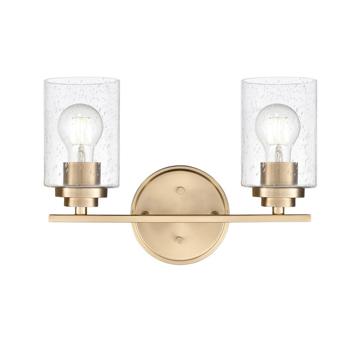 Millennium Lighting Moven 2Lt 14" Vanity, Modern Gold/Clear Seeded