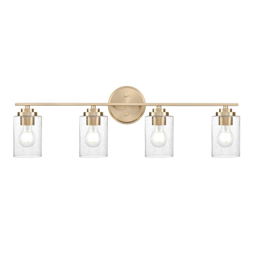 Millennium Lighting Moven 4Lt 31" Vanity, Modern Gold/Clear Seeded