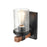 Millennium Taos 1 Light 9.5" Wall Sconce, Matte Black/Wood Grain