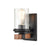 Millennium Taos 1 Light 9.5" Wall Sconce, Matte Black/Wood Grain