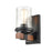Millennium Taos 1 Light 9.5" Wall Sconce, Matte Black/Wood Grain