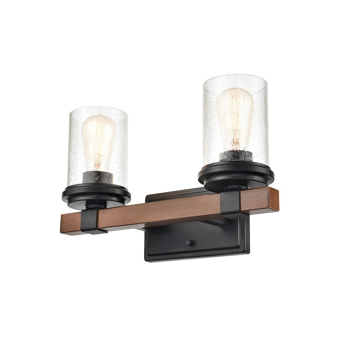 Millennium Taos Vanity, Matte Black/Wood Grain