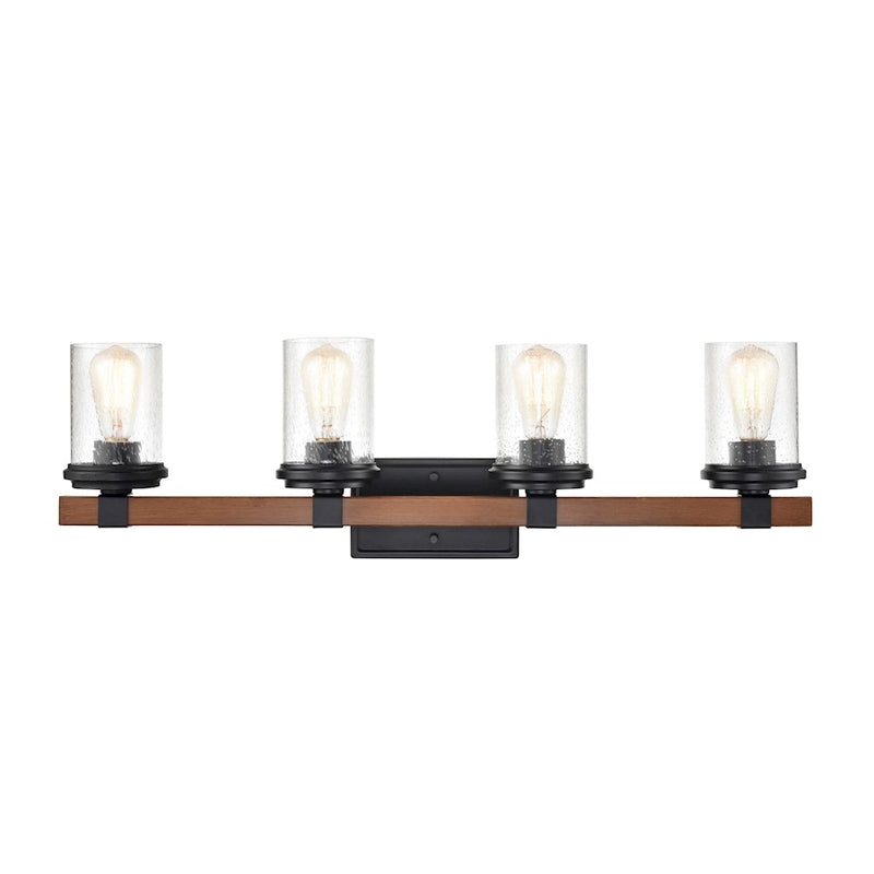Millennium Taos Vanity, Matte Black/Wood Grain